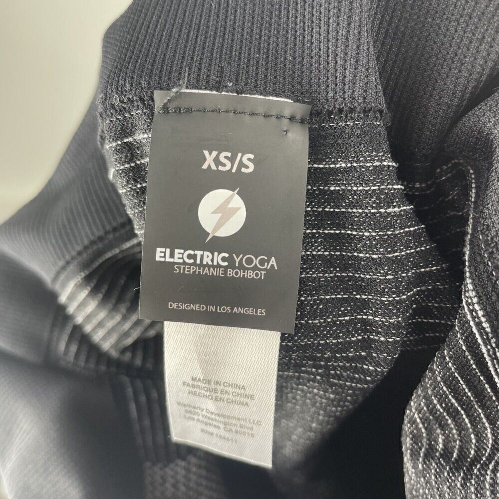 Electric Yoga Gray Black High Waisted‎ Seamless 7/8 Leggings Sz XS/S - Picture 4 of 5